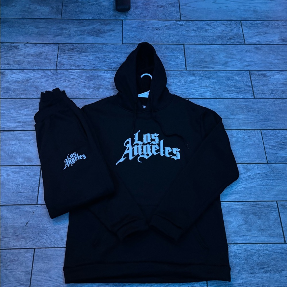 Los Angeles Black Hoodie and Sweatpants Set